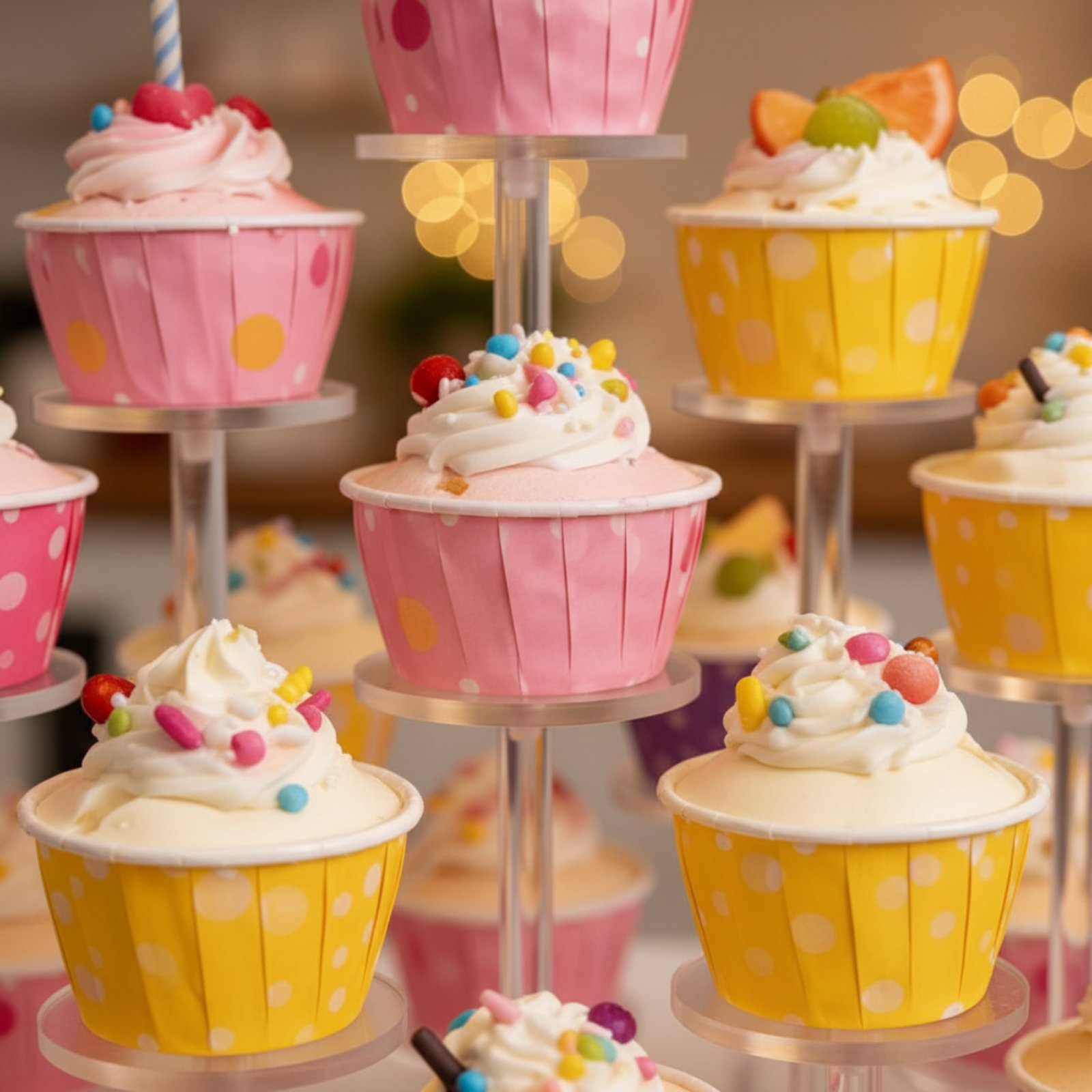 Cupcake Stand Tier - Stand Cupcake Akrilik Transparan Bulat, Stand
