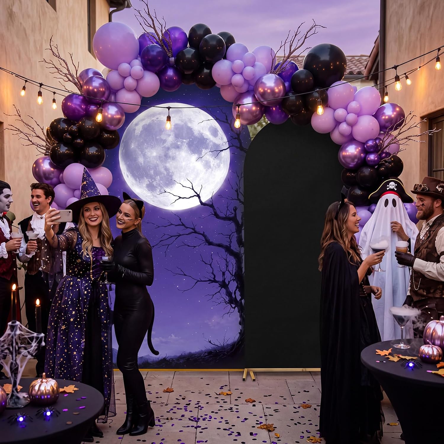 Dessert Table Backdrop - Backdrop Pesta Keluarga Halloween 2 Sisi