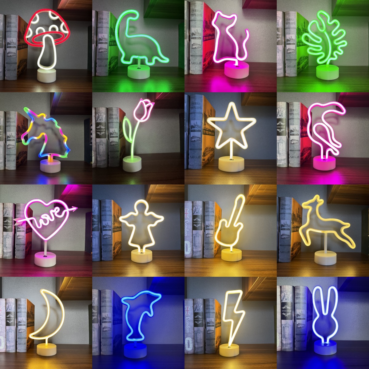 Neon Sign Party - Lampu Neon LED dengan Alas Berbagai