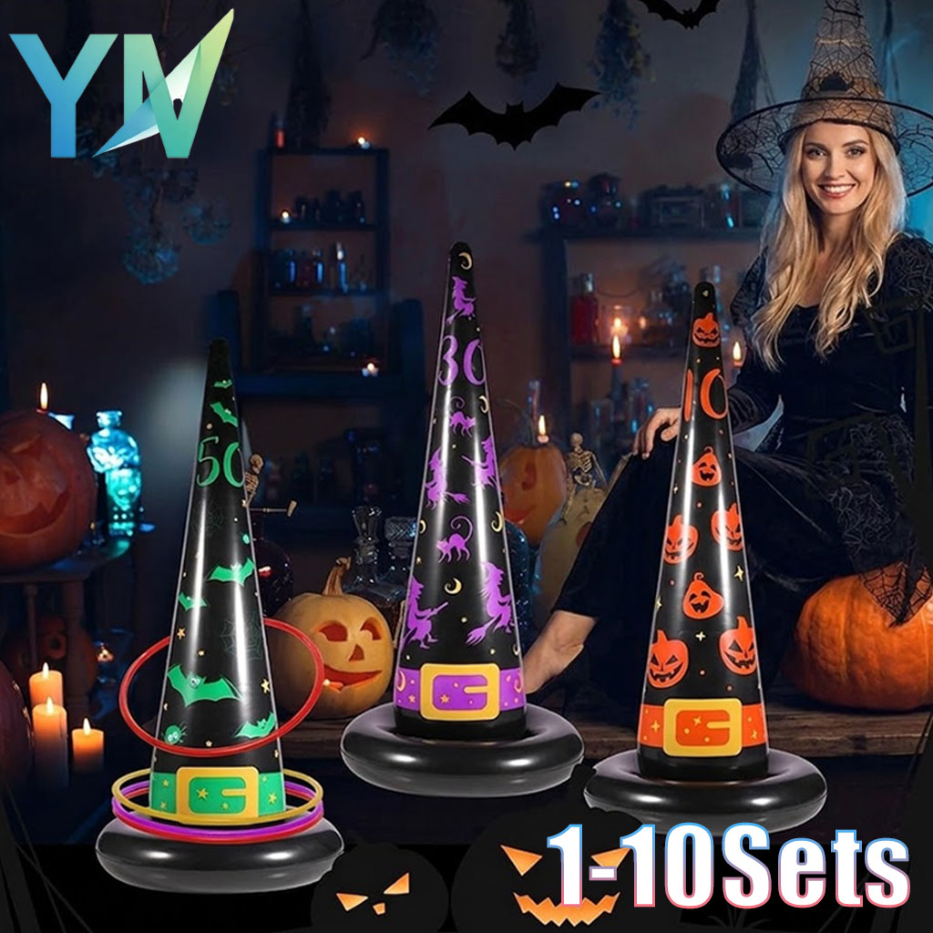 Party Hat Cone - 1-10Set Set Cincin Lempar Tiup Halloween