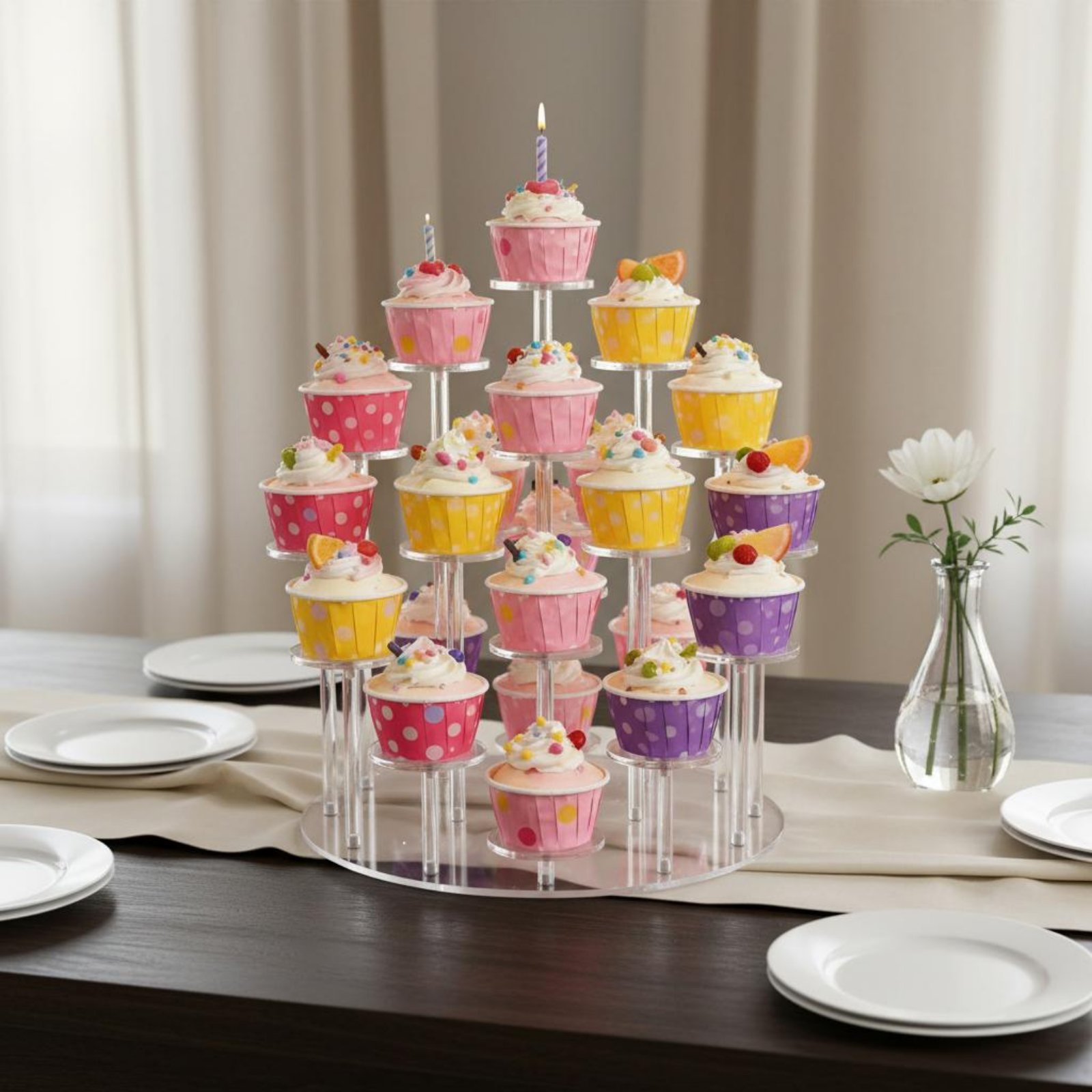 Stand Cupcake Akrilik Transpar - Cupcake Stand Tier ulasan dan harga
