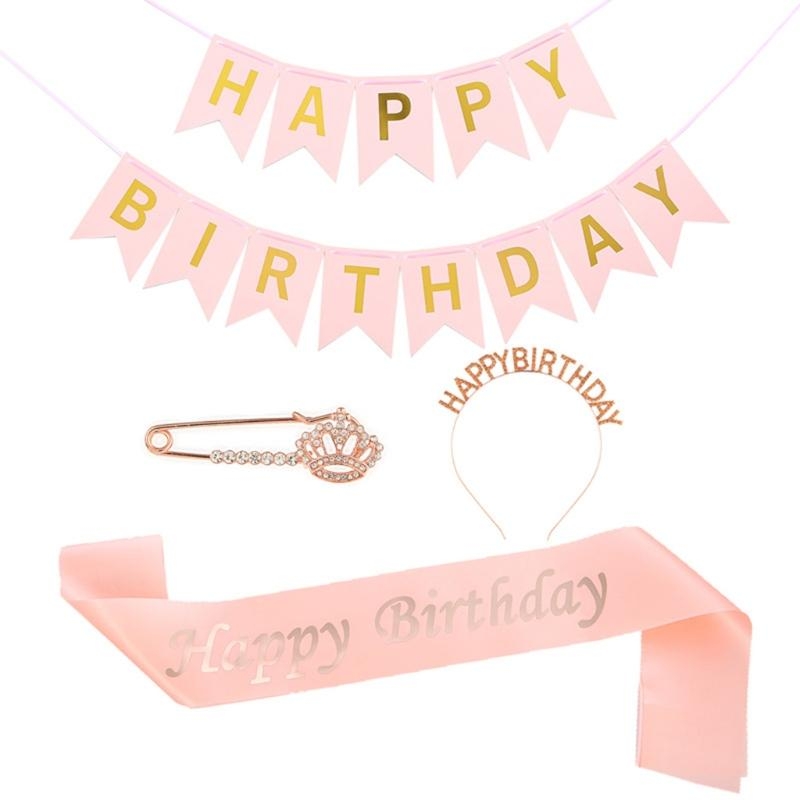 G92D 4 Buah Dekorasi Pesta Ula - Birthday Sash Glitter ulasan dan harga