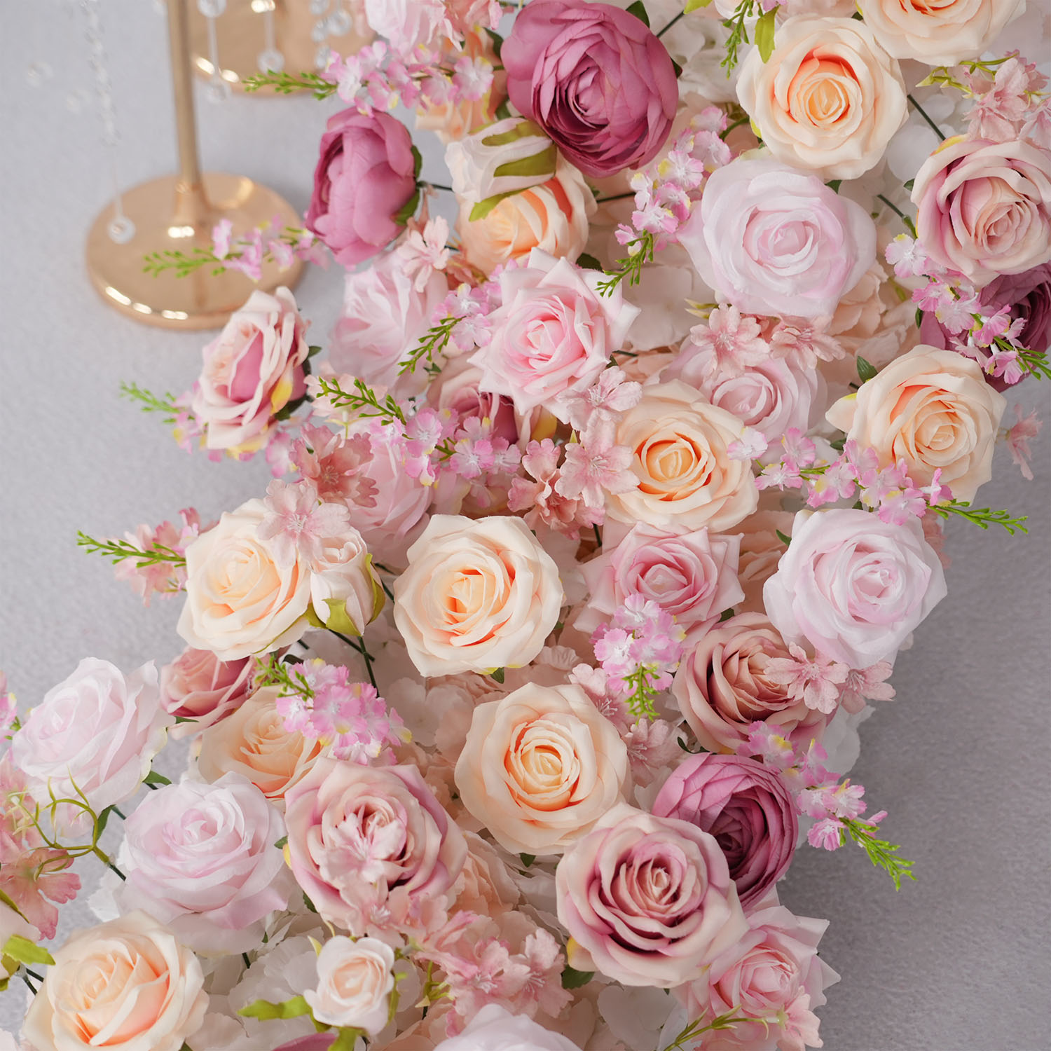 Bunga Bunga Buatan Mewah Baris - Flower Wall Panel ulasan dan harga