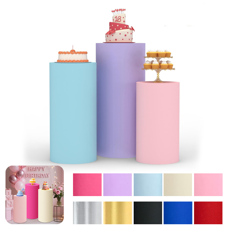 Penutup Tiang Silinder Spandex - Dessert Table Backdrop ulasan dan harga