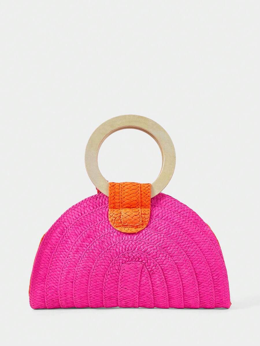 Tas Tangan Wanita Bulat Berbah - Paper Straw Color ulasan dan harga