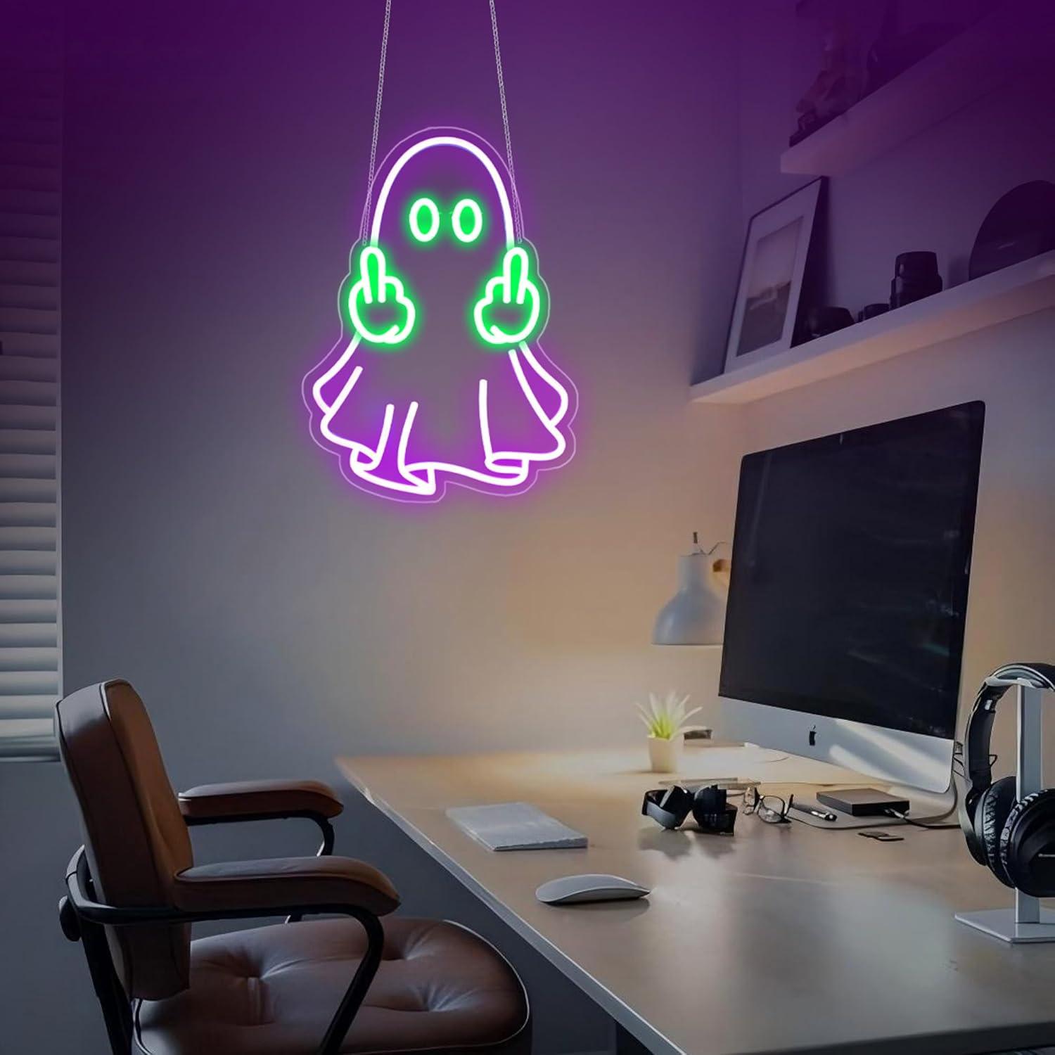 Lampu Neon LED USB Ghost Sign, - Neon Sign Party ulasan dan harga