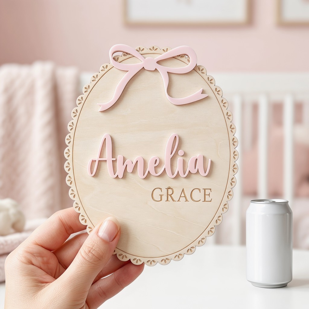 1Pc Plakat Nama Bayi Kayu deng - Eve Party ulasan dan harga