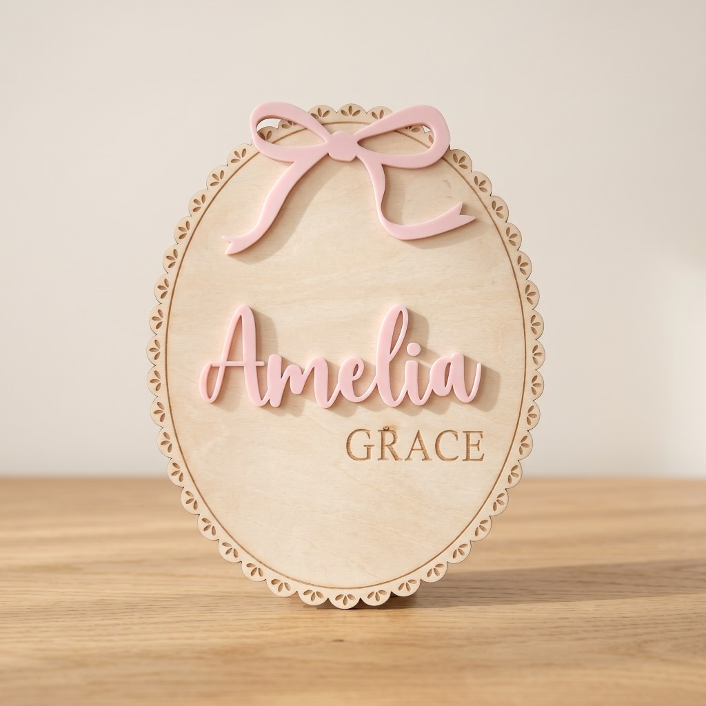1Pc Plakat Nama Bayi Kayu deng - Eve Party ulasan dan harga
