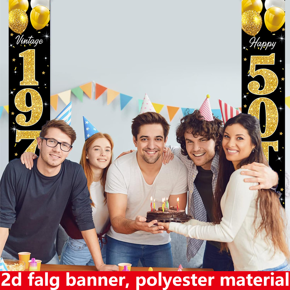 Spanduk Datar 2D, Spanduk Ulan - Party Banner Gold ulasan dan harga