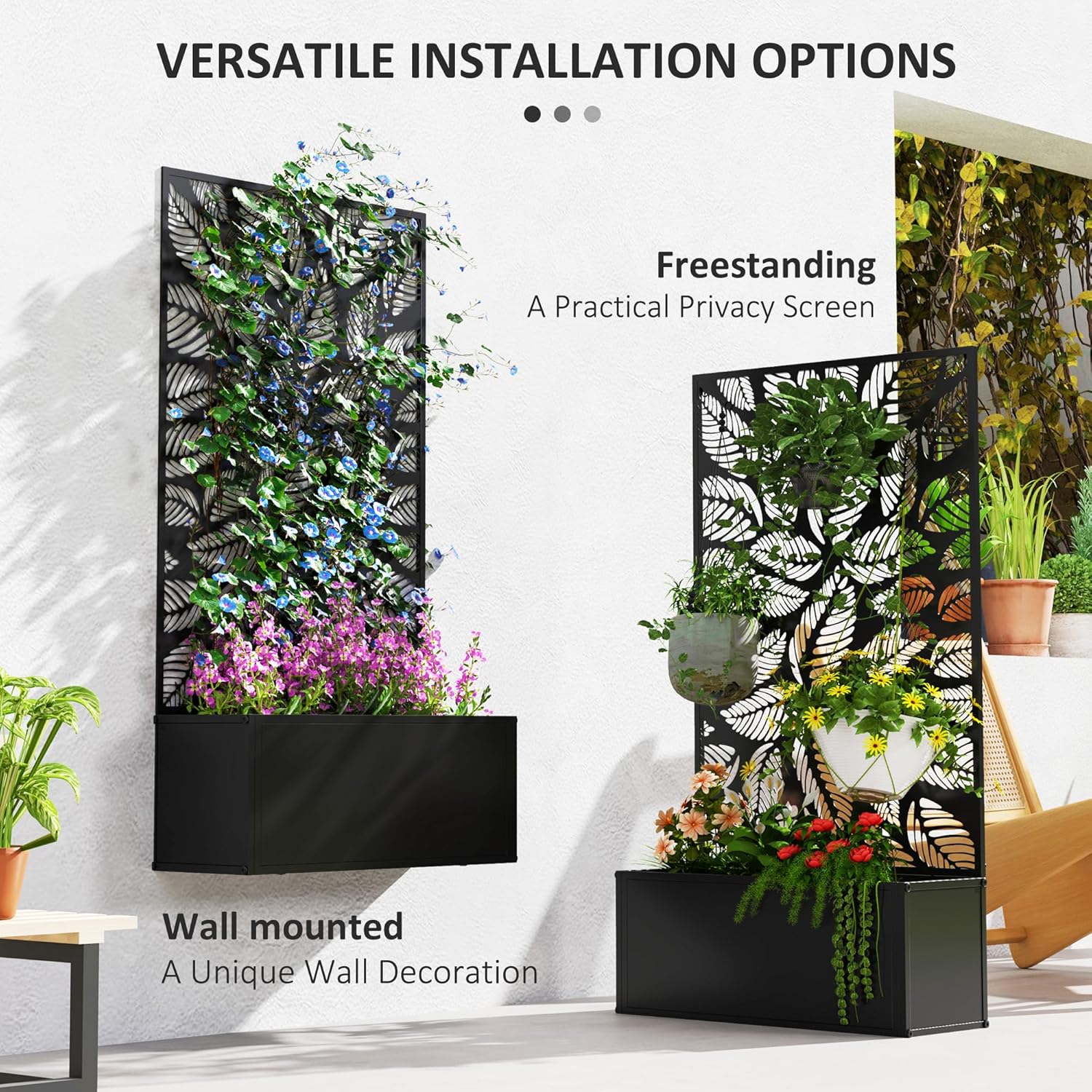 Pot Tanaman Logam dengan Teral - Flower Wall Panel ulasan dan harga