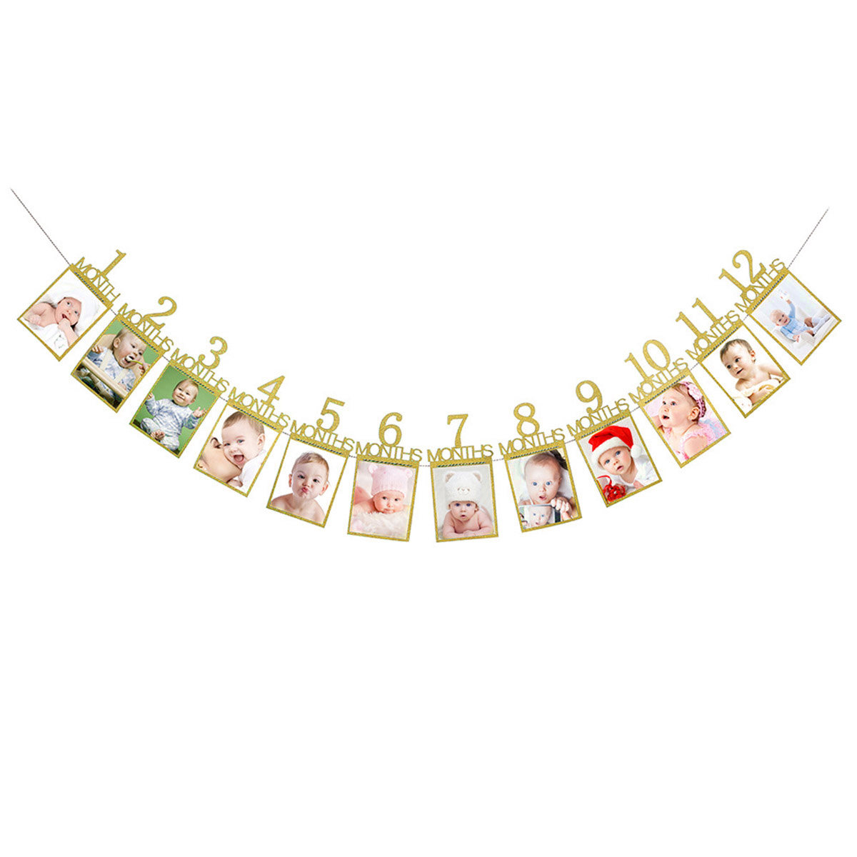12pcs Banner Dinding Foto Untu - Party Banner Gold ulasan dan harga
